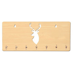 Sehaz Artworks Reindeer 7 Hooks Wooden Key Holder (25 cm x 11 cm)