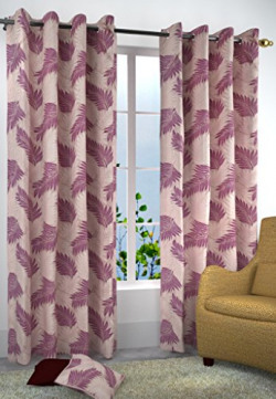 Homefab India Candy 2 Piece Eyelet Polyester Window Curtains - 6ft, Purple