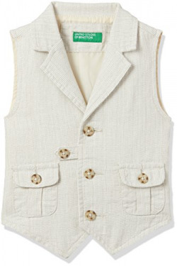 United Colors of Benetton Baby Boys' Quilted Regular Fit Coat (18P2JACK0101I_901_Beige_1Y)
