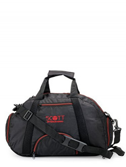 Scott International Sports Polyester Black Multipurpose Gym Bag and Casual Backpack