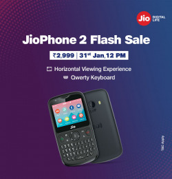 JioPhone 2 Flash sale 31Jan 12PM Rs. 2999