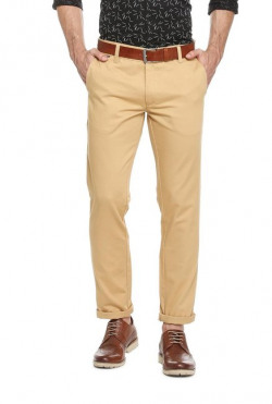 People Khaki Mid Rise Trousers @ ₹266