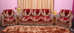 Zesture Bring Home Floral 6 Piece Cotton Sofa and Chair Cover Set - Multicolour