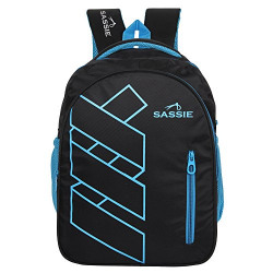 Sassie Polyester 41 L Black Blue School and Laptop Bag with 3 Large Compartments