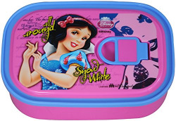 Disney Snow White Plastic Lunch Box, 420ml, Pink/Blue