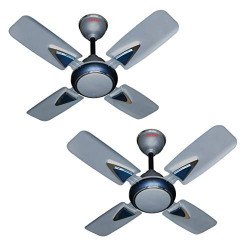 ACTIVA Galaxy-1 4 Blades (600MM) Anti DUST Coating Ceiling Fan (Silver & Blue) Pack of 2