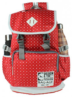 Bag-Age Collage Backpack, School Bag with Rain Cover for Boys & Girls Queen 4 375 24 (L) Red