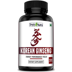 Simply Nutra Korean Ginseng for Energy and Stress 500mg - 100 Capsules 