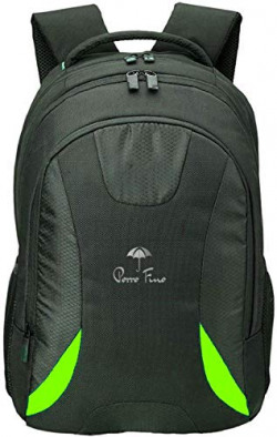 Porro Fino Black and Green Laptop Backpack 15.6-Inch Casual Backpack for School/College Student