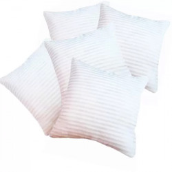 LA VERVE Striped Back Cushion Pack of 5  (White)