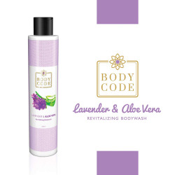 Body Code Revitalizing Lavender And Aloe Vera  Shower and Bath Gel Body Wash with Natural Extracts (250ml) | Paraben Free 