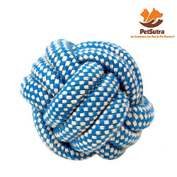 PetSutra Cotton Dog Rope Toys for Chewing and Teething for Puppies and Cats (Multiple Colors)