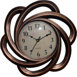 AARIP Analog 25 cm X 25 cm Wall Clock(Brown, With Glass)