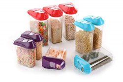 Slings Easy Flow Grocery Storage Container Combo of 9 Pcs,(750 ml x 3),(1100 ml x 3),(1700 ml x 3), (9)