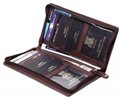 WildHorn Bombay Brown RFID Protected Men's Genuine Leather Passport Holder/Cheque Book Holder/Document Holder (Bombay Brown)