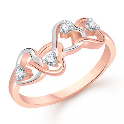 Vk Jewels Valentine Heart Collection Gold Brass Alloy Cz American Diamond Ring for Women Vkfr1939G8