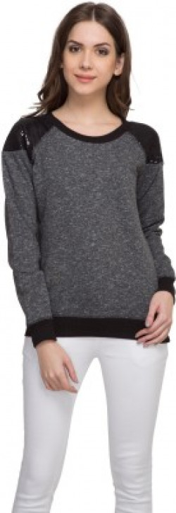 Marie Claire Full Sleeve Solid Women Sweatshirt