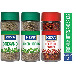 Keya Combo of Oregano (9G), Mixed Herbs (20G) and Red Chilli Flakes (40G)