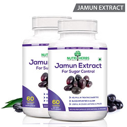 Nutriherbs 100% Natural & Organic Jamun Extract 800 Mg 60 Capsules (Pack Of 2)
