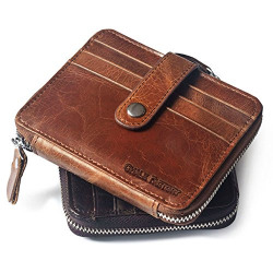 Chalk Factory Men's Leather Wallet with Multiple Card Slots (Tan)