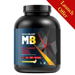 MuscleBlaze Mass Gainer XXL (Banana Cream, 3 Kg / 6.6 lb)