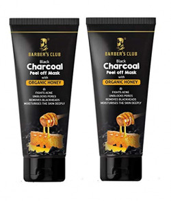 Barber's Club Charcoal Peel off Mask with Organic Honey -60gms each (pack of 2)