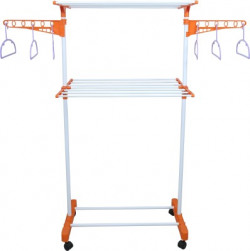 TNC 2 TIER BABY Carbon Steel Floor Cloth Dryer Stand(Orange, White)