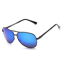 Vast HD TAC Polarized Aviator Men Sunglasses (POLO_2054_BLK_BLUE_MIRROR)…