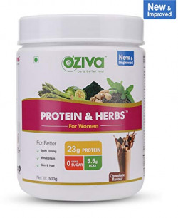 OZiva Protein & Herbs for Women, Chocolate, 16 Servings, 0g added Sugar