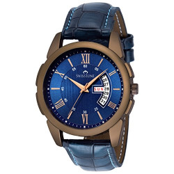 SWISSTONE Leather Strap Analogue Blue Dial Men's Wrist Watch