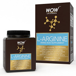 Wow 1000 Mg L-Arginine Amino Acid Supplement - 60 Vegetarian Capsules