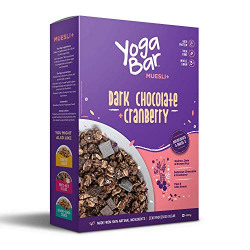 Yogabar Wholegrain Breakfast Muesli - Dark Chocolate + Cranberry, 400g (Single Pack)