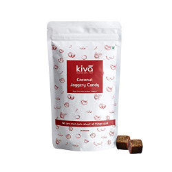 Kiva 100% Vegan Friendly Gluten Free No Preservatives Natural Organic Coconut Jaggery Candies, 20 x 8g-candies Per Pack