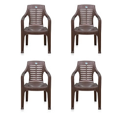 Nilkamal Set of 4 Chairs (Weather Brown)