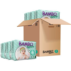 Bambo Nature Mini Size 2 Baby Diapers, 180 Count