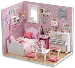 Webby Princess Series Bedroom Doll House with Lights (Pink)