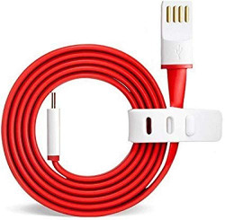 Kakooze Micro USB Flat Wire Data Cable for OnePlus One X (Red & White)