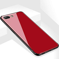 Chevron Premium Luxurious Shockproof TPU Bumper Back Glass Case Cover with Scratchfree Body and Toughened Glass for Oppo A3s