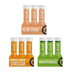 Kiva Detox Combo Apple Cider Vinegar, Wheatgrass & Aloe Vera Juice 18 Shots (40 Ml Per Shot)