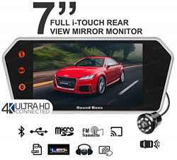 Sound Boss 7 INCH Safe Drive Full I-Touch Rear View Mirror Monitor with Night Vision Rear View Camera