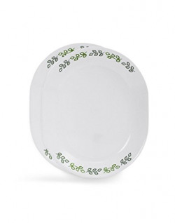 Corelle Neo Leaf Glass Oval Serving Platter, Set of 2, Multicolour