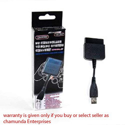 New World PS2 to PS3/PC Controller Converter Cable Cord USB Adapter for PS3 PC (Black)