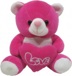 Dimpy Stuff Bear W/Heart Rani  - 17 cm(Pink)