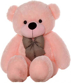 Zitto 3 Feet Huggable Teddy Bear with Neck Bow, Pink