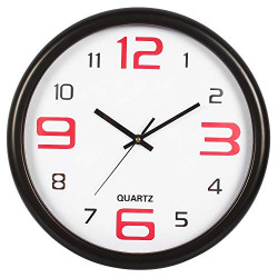 Efinito Gifts Plastic Round Wall Clock with Glass (Colour May Vary, 13 Inch)