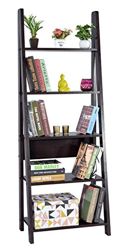 DeckUp Reno Ladder Bookshelf, Matte Finish (Dark Wenge)