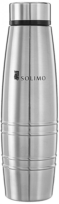  Amazon Brand - Solimo Sparkle Stainless Steel Fridge Water Bottle, 1000 ml