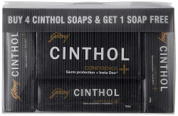 Cinthol Confidence Soap, 100g (Buy 4 Get 1 Free) 