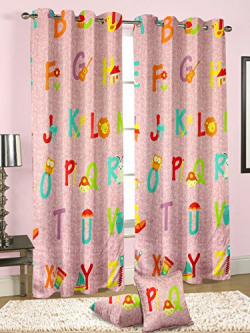 Cortina Digital Polyester Window Curtain Set - 5ft, Multicolour