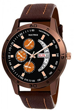 Matrix Analog Day & Date Functioning Black Dial Chono Look with Tachymeter Watch for Men/Boys (DD-50)